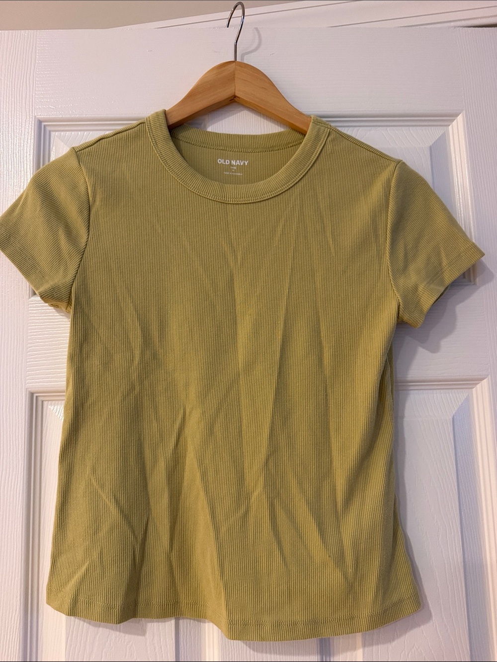 Old Navy Green Ribbed Short Sleeve Tee, Snug M